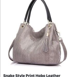 Snake style print Hobo Handbag